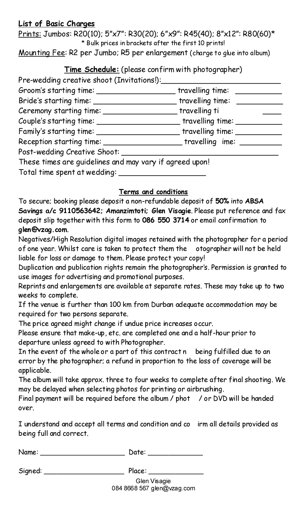  Booking Form Page 2 